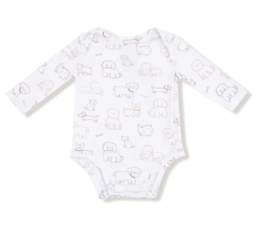 Neutral Puppy Dog Bamboo Onesie