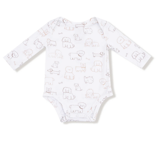 Neutral Puppy Dog Bamboo Onesie