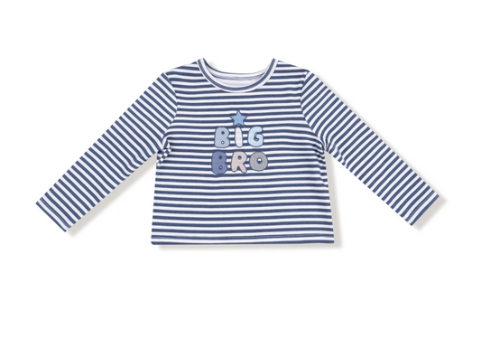 Big Bro Appliqué Organic Stripe Tee