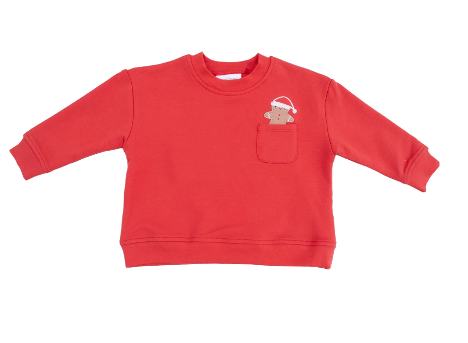 Gingerbread Pocket Red Śweatshirt