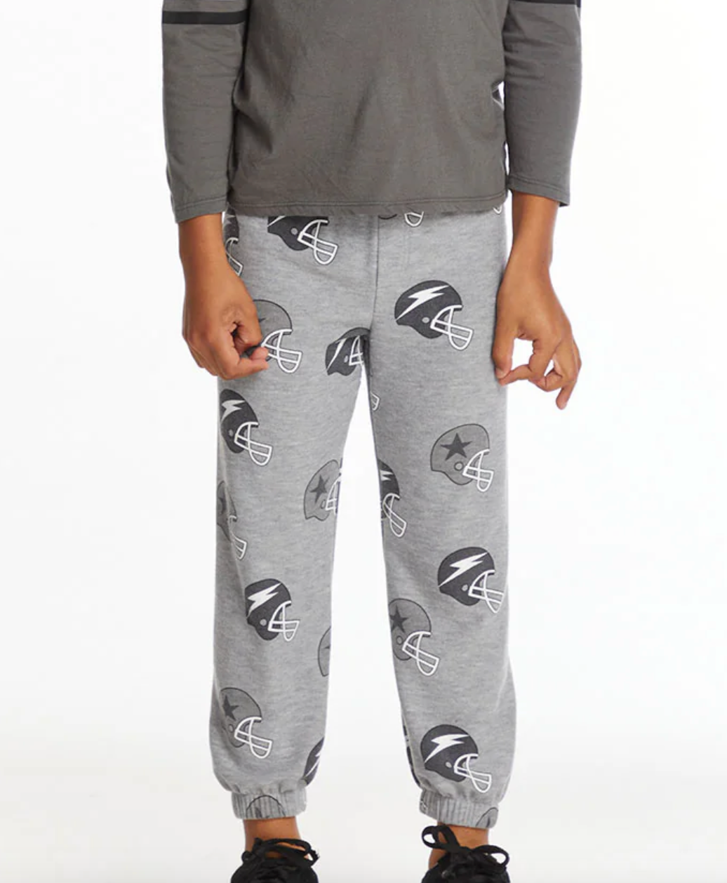 Football Helmet Grey Joggers - Recycled Polyester Blend