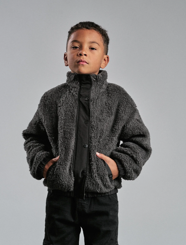 Baby and Kids Sherpa Jacket - Smoke