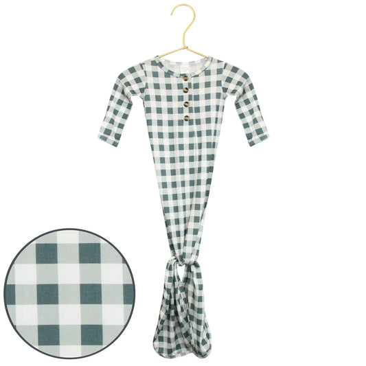 Skyler Gingham Print Knotted Gown