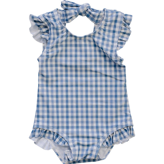 Light Blue Gingham One-Piece
