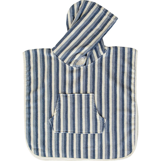 Organic Hooded Beach Poncho Towel - Stripes