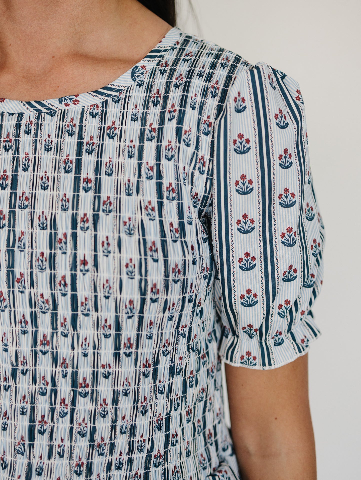 Adult Block Print Floral Dress