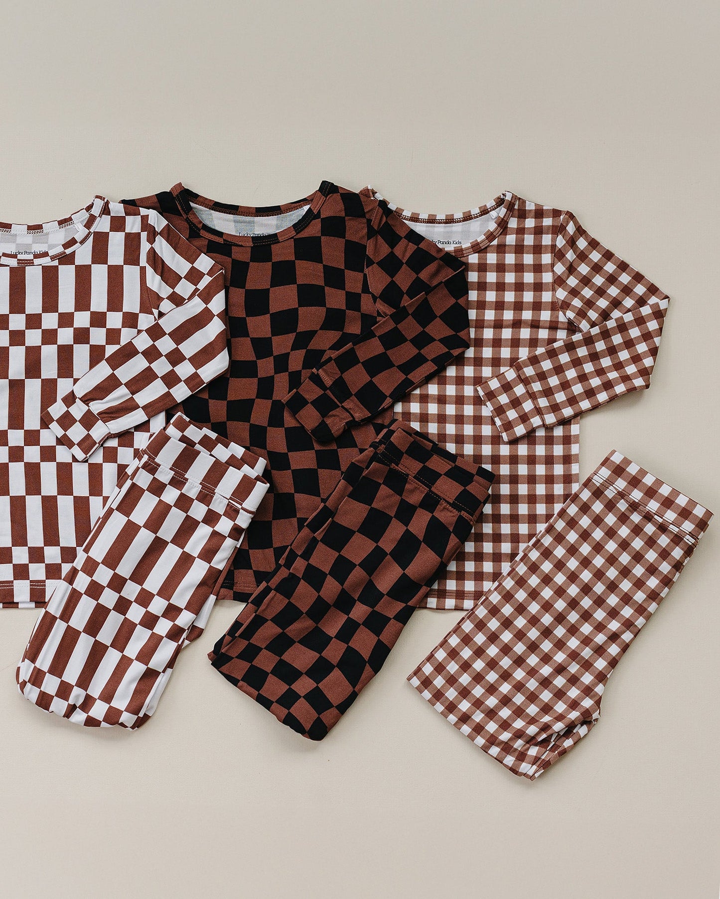 Bamboo Two Piece Set | Chocolate Gingham
