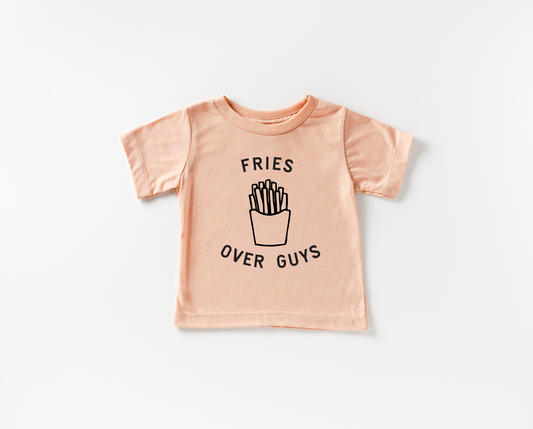 Fries Over Guys Tee: Peach