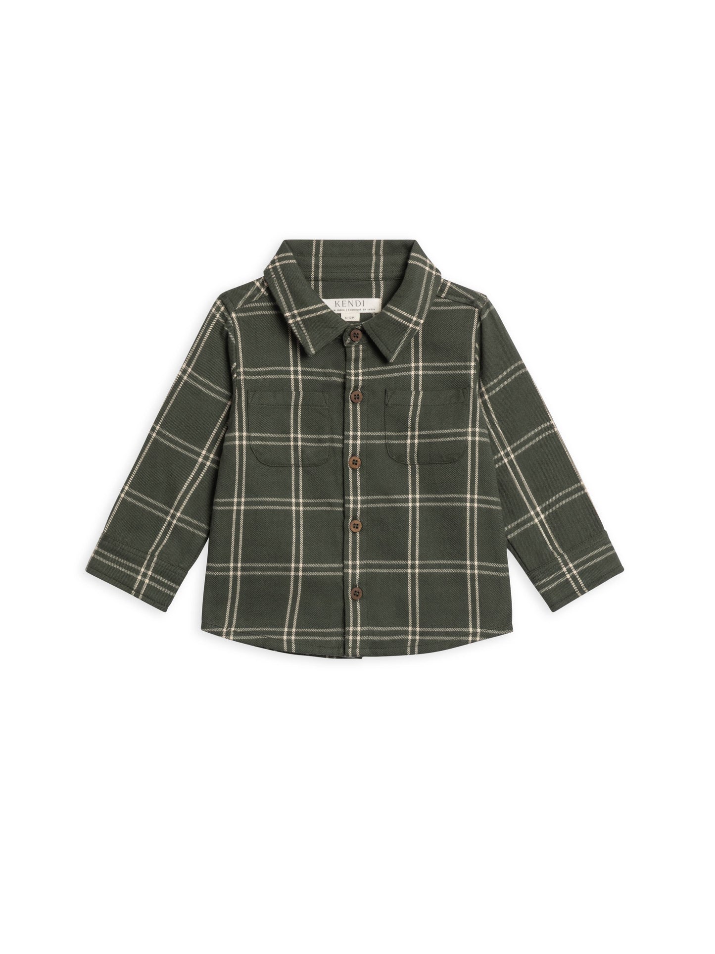 Berg Flannel Long Sleeve Collared Button Down Shirt: Pine Plaid