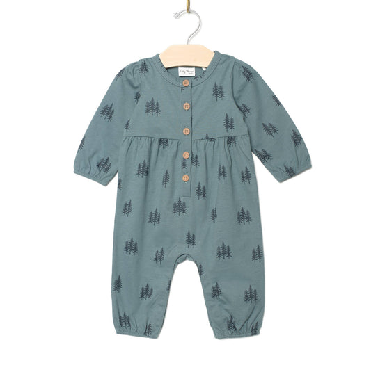 Henley Long Leg Romper- Twilight Forest