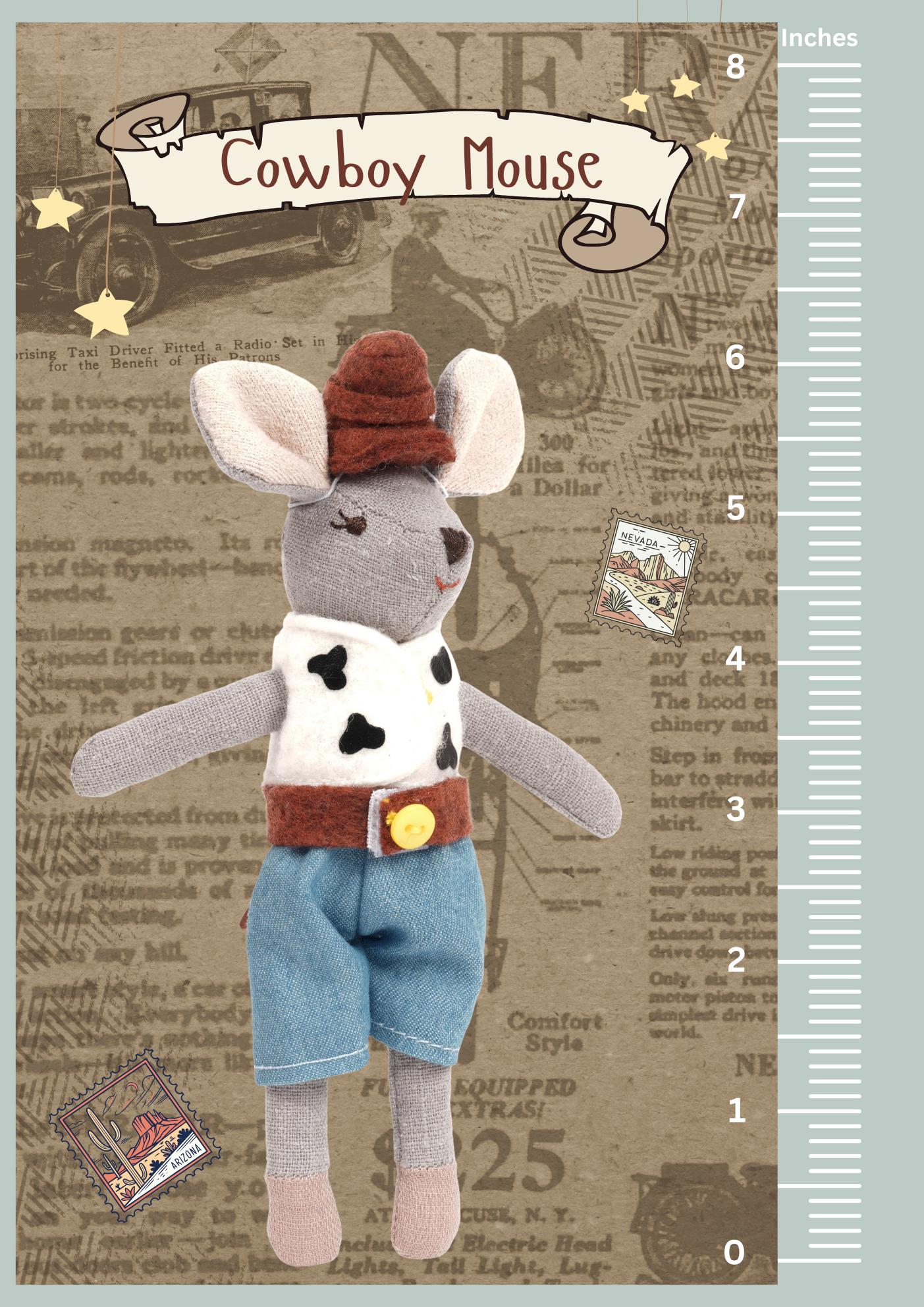 Cowboy Mouse in a Box Bedding + Accessories