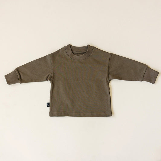 Bentley Long Sleeve Solid Tee- Brown