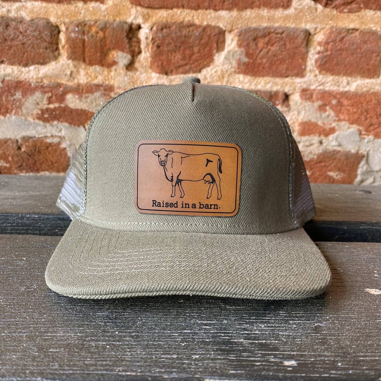 Raised in a Barn Kids Trucker Hat : Green